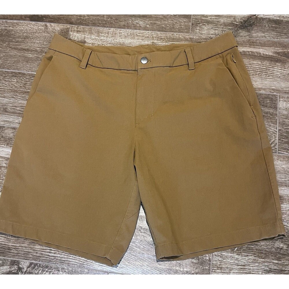 Lululemon ABC Commission Shorts Mens 36 Brown Classic Chino 9" Performance Golf
